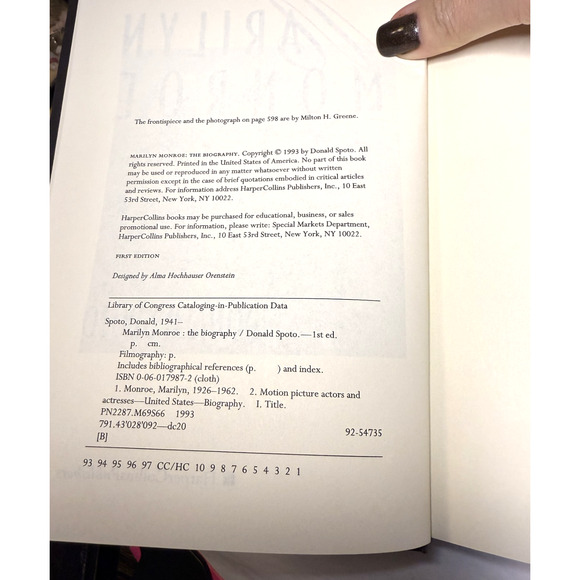 Marilyn Monroe The Biography by Donald Spoto Hardcover 1st Edition Book GUC - Picture 6 of 8